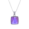 Square Cabochon Amethyst Pendant Necklace