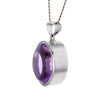 Oval Cut Amethyst Pendant Necklace AAA Large