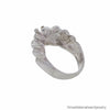 Organic Shaped Sterling Silver Ring with 18K Solid Gold Baubles Size 7