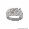 Organic Shaped Sterling Silver Ring with 18K Solid Gold Baubles Size 7