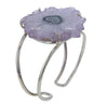 Stalactite Amethyst Slice Sterling Silver Bracelet v2