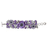 Stalactite & Faceted Amethyst and Quartz Sterling Silver Cuff Link Bracelet
