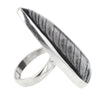 Adjustable Sterling Silver Orthoceras Fossil Ring v1