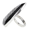 Adjustable Sterling Silver Orthoceras Fossil Ring v1