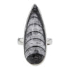 Adjustable Sterling Silver Orthoceras Fossil Ring v5