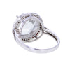 Round Cut Herkimer Diamond & Marcasite Sterling Silver Ring
