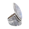 Boho Style Moonstone Sterling Silver Ring Size 6