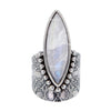 Boho Style Moonstone Sterling Silver Ring Size 6