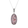 Super 7 Meloday Stone Faceted Oval Pendant in Sterling Silver