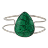 Teardrop Malachite Sterling Silver Cuff Bracelet