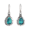Teardrop Morenici Turquoise Earrings in Sterling Silver