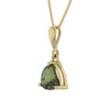 Trilliant Moldavite Pendant Necklace in 14K Gold