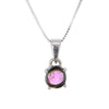 Petite Watermelon Tourmaline Pendant Necklace in Sterling Silver