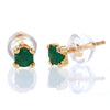 Emerald Stud Earrings in 14K Solid Gold