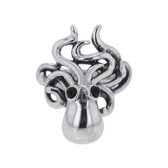 小章魚雕刻純銀戒指配黑瑪瑙眼睛