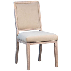 PAAR Rafael-Esszimmerstühle aus Akazienholz und sandfarbener Baumwollmischung