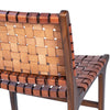 一對設計師編織皮革餐廳椅