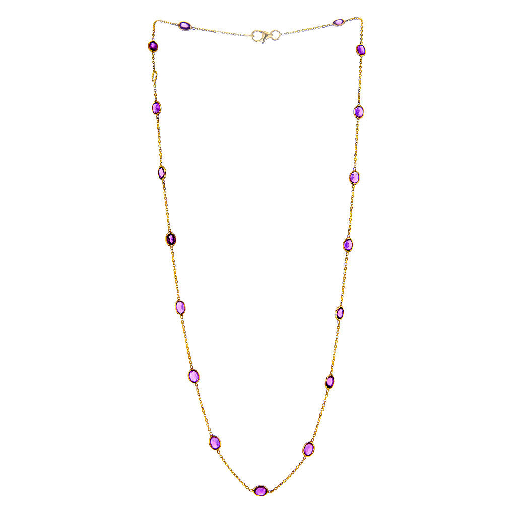 18K Amethyst Gold Necklace