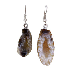 Natural Agate Geode Earrings