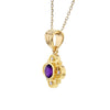 Byzantine Amethyst Pendant Necklace 14K Gold