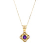 Byzantine Amethyst Pendant Necklace 14K Gold