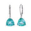 Trilliant Cut Ocean Green Spinel Earrings