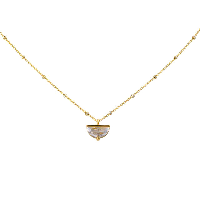 Adriene 18K Gold Filled Pendant Necklace with CZs