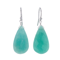 Blue Amazonite Faceted Drop Earrings