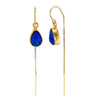 Galaxy Blue Opal Threader Earrings in 14K GF