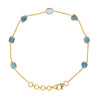 Natural Blue Diamond Slice Gold Bracelet