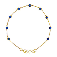 Delicate 9 Sapphire Gold Bracelet in 14K