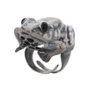 Froggy geformter Ring aus Sterlingsilber mit Augen aus schwarzem Onyx 