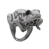Froggy Sculpted Sterling Silver Ring with Black Onyx Eyes
