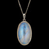 Large Oval Moonstone Cabochon Necklace