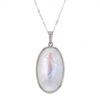 Large Oval Moonstone Cabochon Necklace