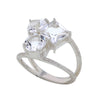 Trinity facettierte Herkimer-Diamanten-Ring aus Sterlingsilber, Größe 7