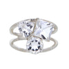 Trinity facettierte Herkimer-Diamanten-Ring aus Sterlingsilber, Größe 7