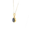 Micro Gold Plate Labradorite Cabochon Pendant 14K Chain