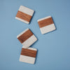 Square Marble and Wood Coasters Set of 4