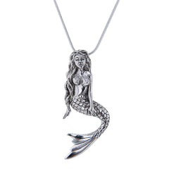 Halskette mit Meerjungfrau-Anhänger aus Sterlingsilber