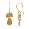 Mushrooms 22K Solid Gold Earrings