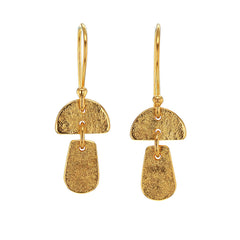 Mushrooms 22K Solid Gold Earrings