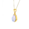 Micro Gold Plate Opal Cabochon Pendant 14K Chain