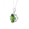 Square Green Fluorite Pendant Necklace Princess Cut