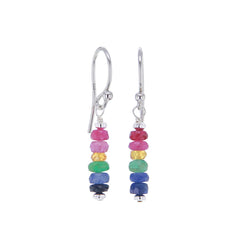 Regenbogen-Multi-Stein-Perlen-Stapel-Ohrringe