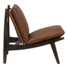 Rivoli MCM Lounge Chair aus braunem Vollnarbenleder