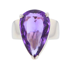 Pear Shaped Rose de France AAA Amethyst Ring