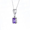 Rose de France Bbaguette Cut Amethyst Pendant Necklace