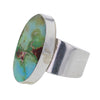 Ovaler Royston-Türkis-Navajo-Ring aus Sterlingsilber von J Tso, Größe 9 