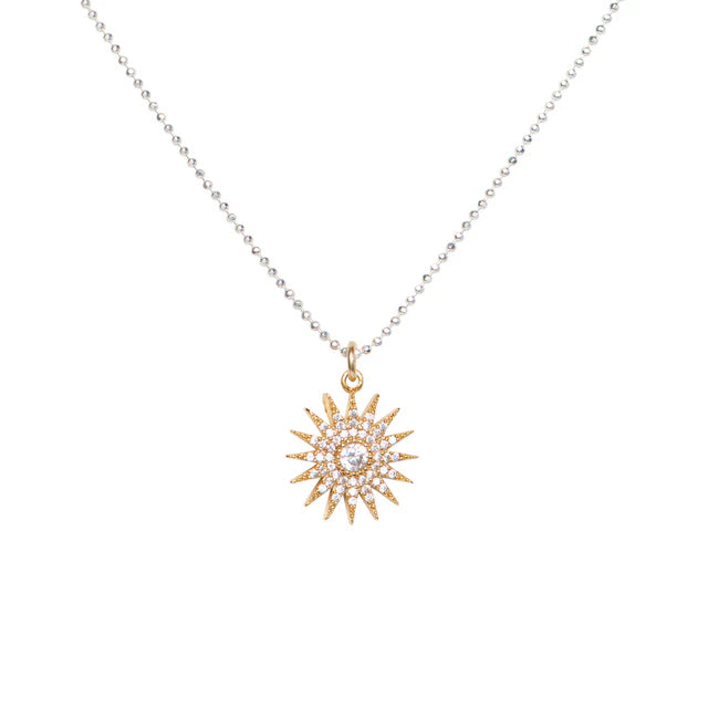 Solar 18K Gold Plated Pendant Necklace